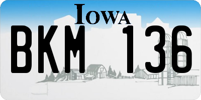 IA license plate BKM136