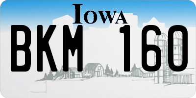 IA license plate BKM160