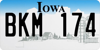 IA license plate BKM174