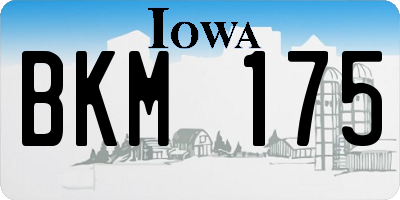 IA license plate BKM175