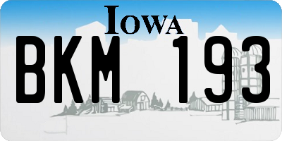 IA license plate BKM193