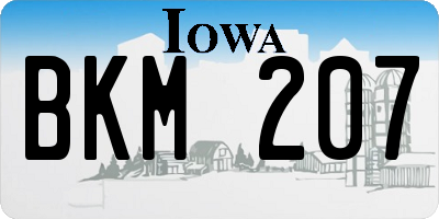 IA license plate BKM207