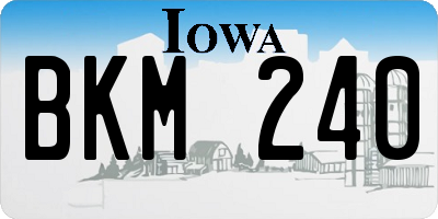 IA license plate BKM240