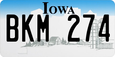 IA license plate BKM274