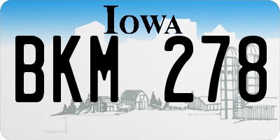 IA license plate BKM278