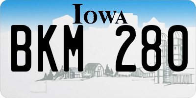IA license plate BKM280
