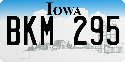 IA license plate BKM295
