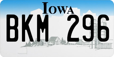 IA license plate BKM296