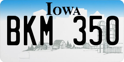 IA license plate BKM350