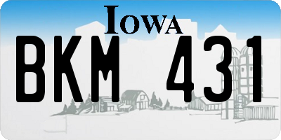 IA license plate BKM431