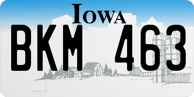 IA license plate BKM463