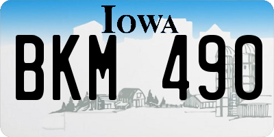 IA license plate BKM490