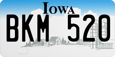 IA license plate BKM520