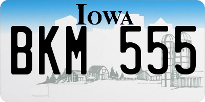 IA license plate BKM555