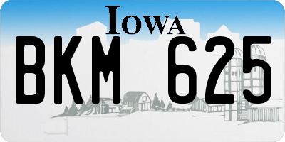 IA license plate BKM625