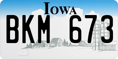 IA license plate BKM673