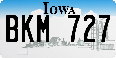 IA license plate BKM727