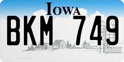 IA license plate BKM749