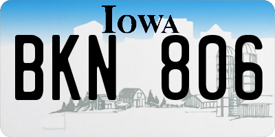 IA license plate BKN806