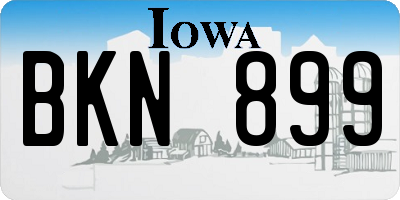 IA license plate BKN899