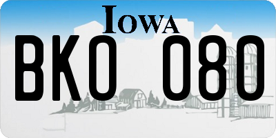 IA license plate BKO080