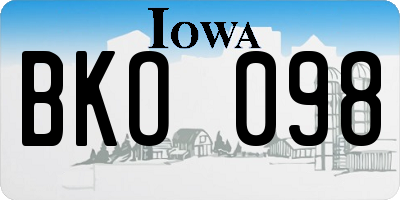 IA license plate BKO098