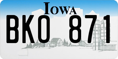 IA license plate BKO871