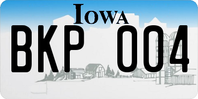 IA license plate BKP004