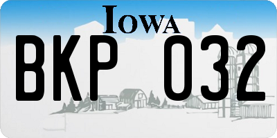 IA license plate BKP032