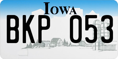 IA license plate BKP053