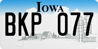 IA license plate BKP077