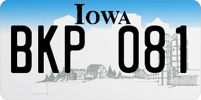 IA license plate BKP081