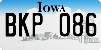 IA license plate BKP086