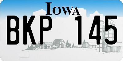 IA license plate BKP145