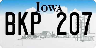 IA license plate BKP207