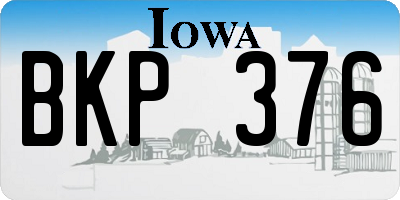 IA license plate BKP376