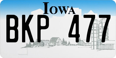 IA license plate BKP477