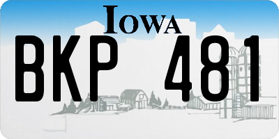 IA license plate BKP481