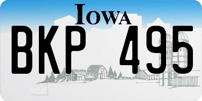 IA license plate BKP495