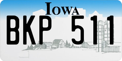 IA license plate BKP511