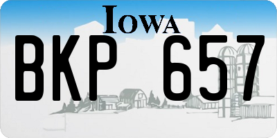IA license plate BKP657