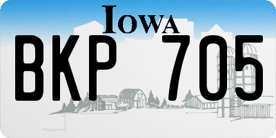 IA license plate BKP705