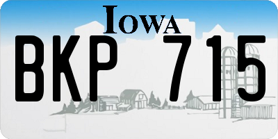 IA license plate BKP715