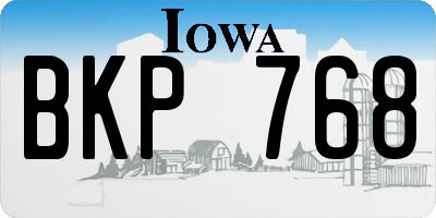 IA license plate BKP768