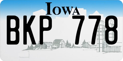 IA license plate BKP778