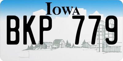 IA license plate BKP779