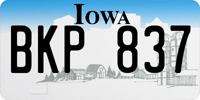 IA license plate BKP837