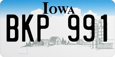 IA license plate BKP991