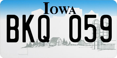 IA license plate BKQ059