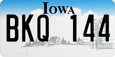 IA license plate BKQ144
